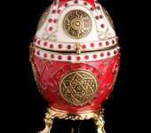Яйцо-шкатулка декоративное, красное, Credan S.A., 121095 Яйцо-шкатулка декоративное, красное, Credan S.A., 121095