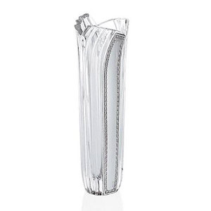 Ваза "Линии", прозрачная с серебряным декором, 20х6 см CR2203 item