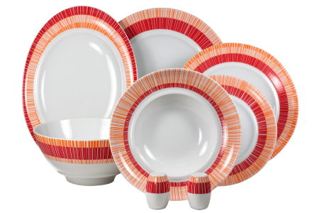Столовый сервиз "Страйп Маниа красный" 23/6, Royal Bone China item