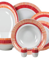 Столовый сервиз "Страйп Маниа красный" 23/6, Royal Bone China