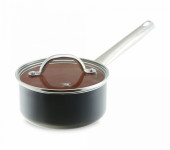 Ковш с крышкой, 1,6 л, диам. 16 см, выс. 8,7 см, для инд. плит, алюм. с антиприг. покр., ручка-нерж.сталь Ковш с крышкой, 1,6 л, диам. 16 см, выс. 8,7 см, для инд. плит, алюм. с антиприг. покр., ручка-нерж.сталь