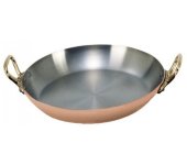 Блюдо круглое с латунными ручками, 26 см., Классическая медь, De Buyer Блюдо круглое с латунными ручками, 26 см., Классическая медь, De Buyer