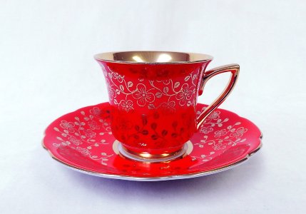 Кофейные пары 50 мл Виндзор (Windzor), F341, Золотые цветы, красный (6 пар), Leander item