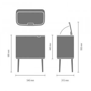Мусорный бак BO TOUCH BIN (11+23л) item