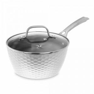 Ковш с крышкой, 2,4 л, диам. 20 см, выс. 11 см, для инд. плит, кованый алюм. с антиприг. покр., ручка-нерж. сталь item