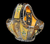 Конфетница 20 см, хрусталь с лепкой, Aurum Crystal