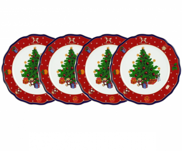 Набор тарелок 21 см, 4 шт "Red Christmas", PORCELANA BOGUCICE item