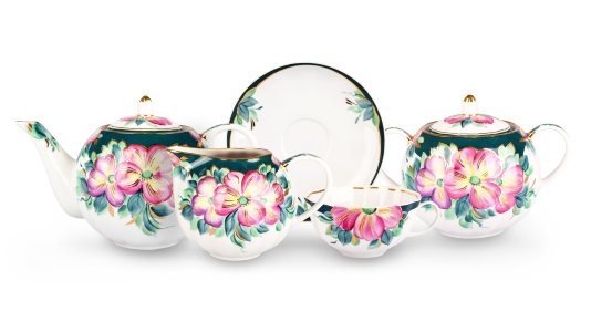 Чайный сервиз 15/6 "Тюльпан - Анютины глазки", Дулёвский фарфор item