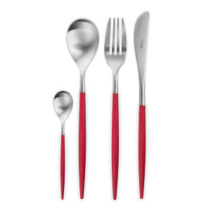 Набор столовых приборов 24/6, с красными ручками, "MIO matte red", Cutipol item