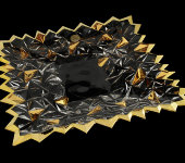 Блюдо "Glacier Gold", хрусталь, Bohemia Jihlava