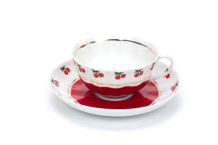 Чайный сервиз 15/6 "Тюльпан - Брусничка", Дулёвский фарфор item