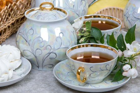 Чайный сервиз 15/6 "Белый лебедь - Морозко", Дулёвский фарфор item