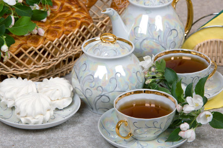 Чайный сервиз 15/6 "Белый лебедь - Морозко", Дулёвский фарфор item