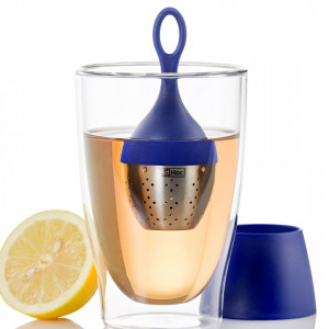 Ситечко для заваривания чая на подставке, FLOATEA, с синей ручкой, AdHoc item