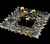 Блюдо "Glacier Gold", хрусталь, Bohemia Jihlava