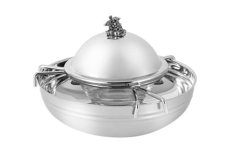Икорница на подставке Винтаж, крышка, нерж.сталь item