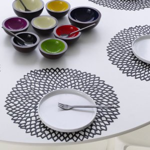 Салфетка подстановочная, винил, Gunmetal "Pressed dahlia", Chilewich item
