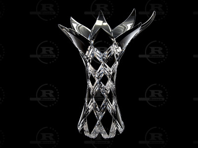 Ваза хрустальная 27 см Harlequin (Арлекин), черная, Aurum Crystal s.r.o. item