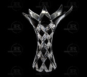 Ваза хрустальная 27 см Harlequin (Арлекин), черная, Aurum Crystal s.r.o.
