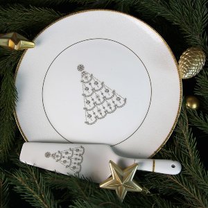 Блюдо для торта с лопаткой (желтое золото), АККУ item