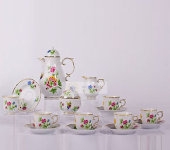 Кофейный сервиз для мокко "Hydrangea", Hollohaza Porcelain