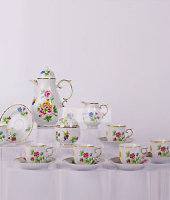 Кофейный сервиз для мокко "Hydrangea", Hollohaza Porcelain
