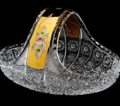 Корзинка 16 см, хрусталь с лепкой, Aurum Crystal