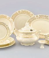 Столовый сервиз 25/6 Соната Слоновая кость "Золотой орнамент", 1373, Leander