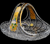 Корзинка 23 см, хрусталь с лепкой, Aurum Crystal