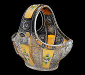 Конфетница 12 см, хрусталь с лепкой, Aurum Crystal