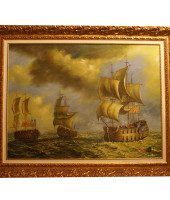 Картина "Морское сражение", 120х150 см, Bertozzi Cornici
