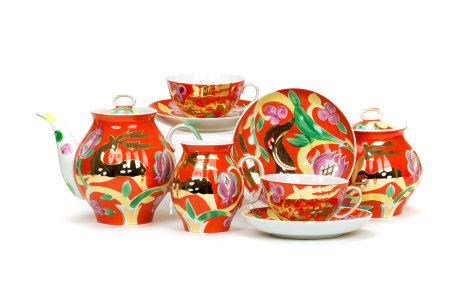 Чайный сервиз 15/6 "Белый лебедь - Золотой олень", Дулёвский фарфор item