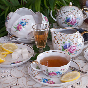 Чайный сервиз 15/6 "Тюльпан - Саксонский букет", Дулёвский фарфор item