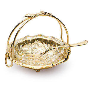 Оливница с вилочкой и блюдцем, коллекция "Gold plated", Chinelli item