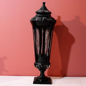 Кубок хрустальный, черный с крышкой, 63 см, Precious Cre Art item