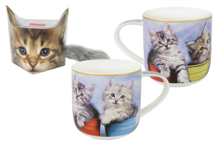 Кружка Котята в кружках в подарочной упаковке + брелок-хвостик item