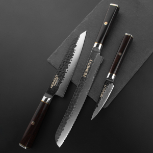 HC/HEXA-EW-KI-18 Нож кухонный, kiritsuke 18 см, дамасская сталь VG10 (67 слоев), рукоять черное дерево (DKK-BA) item