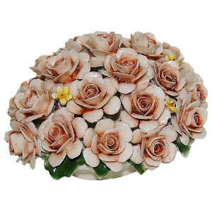 Декоративная корзина с розами, Artigiano Capodimonte item