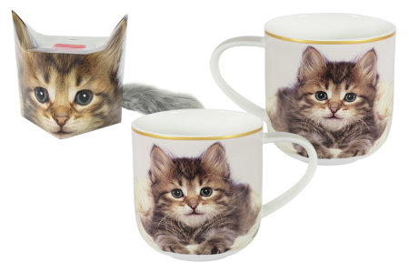 Кружка Котёнок в подарочной упаковке + брелок-хвостик item