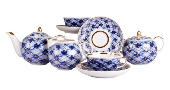 Чайный сервиз 15/6 "Тюльпан - Сеточка", Дулёвский фарфор item