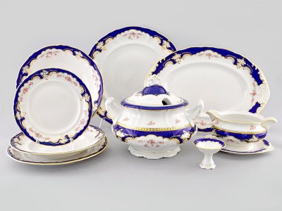 Столовый сервиз 25/6 Соната "Кобальт, бледная роза", 1257, Leander item