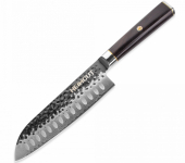 HC/HEXA-EW-SA-18 Нож кухонный, Santoku 18 см, дамасская сталь VG10 (67 слоев), рукоять черное дерево (DSK-BA) HC/HEXA-EW-SA-18 Нож кухонный, Santoku 18 см, дамасская сталь VG10 (67 слоев), рукоять черное дерево (DSK-BA)