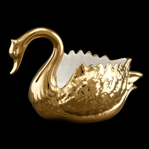 Чаша для фруктов "Лебедь", золотой и белый, Ahura item