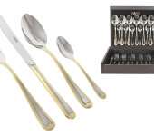 Набор столовых приборов 24/6 "Santorini Gold", Face Набор столовых приборов 24/6 "Santorini Gold", Face
