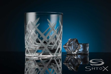 Бокал для виски вращающийся (матовые линии), 011M, Shtox item