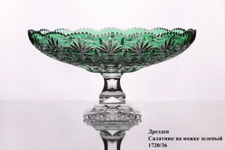 Салатник на ножке "Дрезден", зелёный, 1720/36, Arnstadt Kristall item