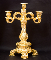 Подсвечник "Лилия", цвет: золотой на 3 свечи, h 38 cm, L 28 cm CD0300ORO