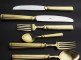 Набор столовых приборов 72 предмета на 12 персон, матовая позолота, LINE Matte Gold Brushed, подарочная упаковка, Cutipol item