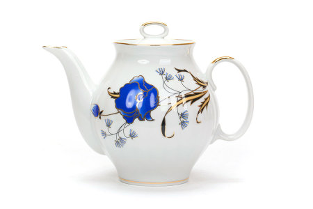 Чайный сервиз 15/6 "Белый лебедь - Синие маки", Дулёвский фарфор item