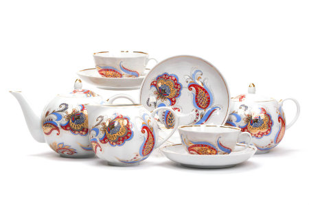 Чайный сервиз 15/6 "Тюльпан - Перо Жар-Птицы", Дулёвский фарфор item